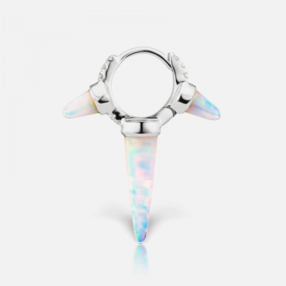 Maria Tash Silver and Opalescent Earrings - Picture 2 of 8